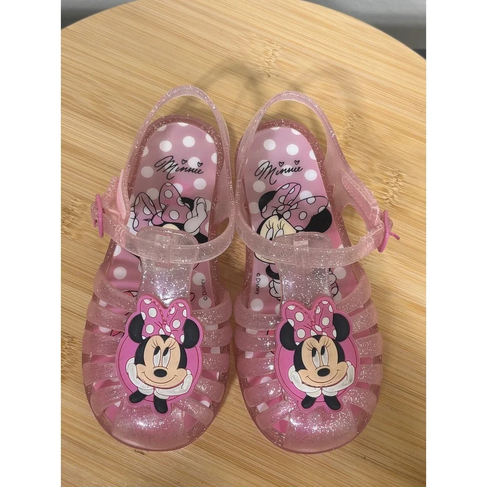 Minnie Mouse Size 9 Girls Toddler Jelly Fisherman Glitter‎ Pink Sandals Shoes - Picture 7 of 10